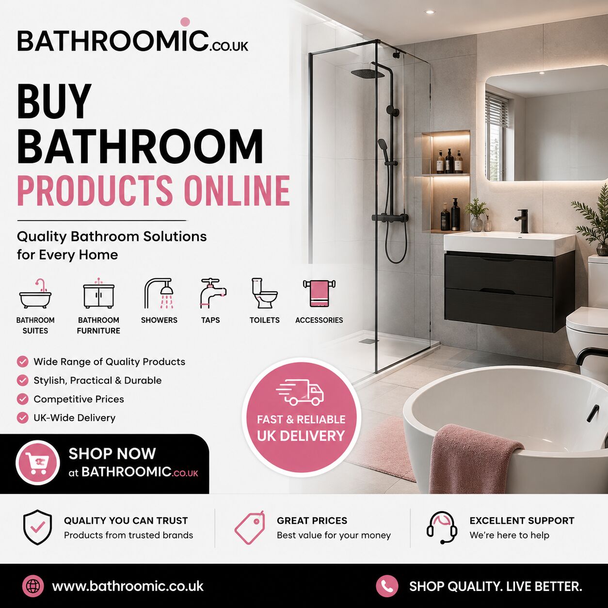 London, Electrical & Plumbing, Buy Bathroom Products Online | Bathroomic