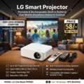 BHD 58,  LG Smart Projector Rechargeable Upto 100" Display Wireless Screen Connectivity & Bluetooth