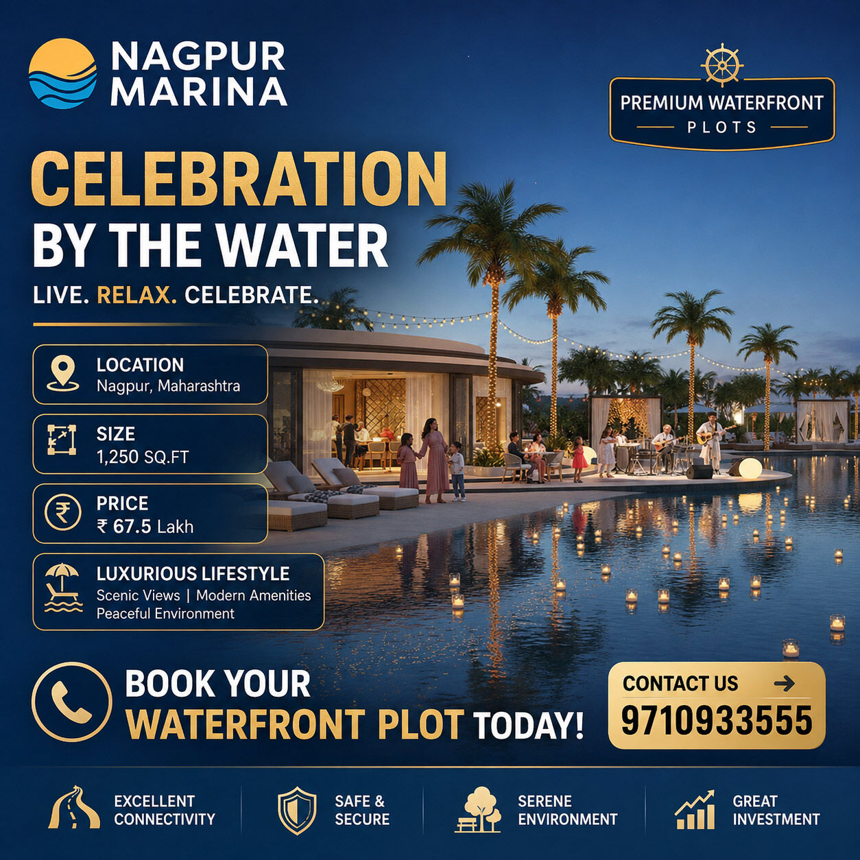 Nagpur, Residential Plots, INR 6799000,  1250 Sq. Feet,  HOABL Plots Nagpur Marina &ndash; Where Luxury Meets Prime Location