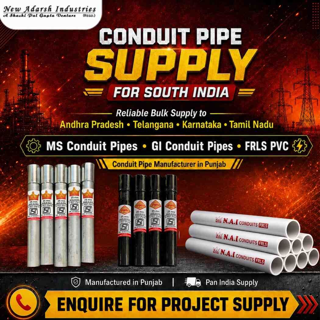 Bangalore, Materials, CONDUIT PIPE MANUFACTURER & BULK SUPPLIER  | New Adarsh Industries (Regd.) | (Gupta Pipes)