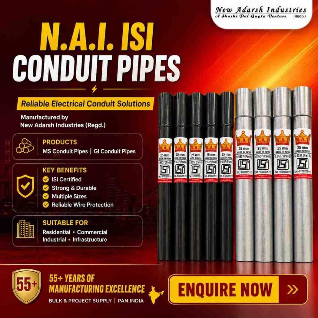 Bangalore, Materials, CONDUIT PIPE MANUFACTURER & BULK SUPPLIER  | New Adarsh Industries (Regd.) | (Gupta Pipes)