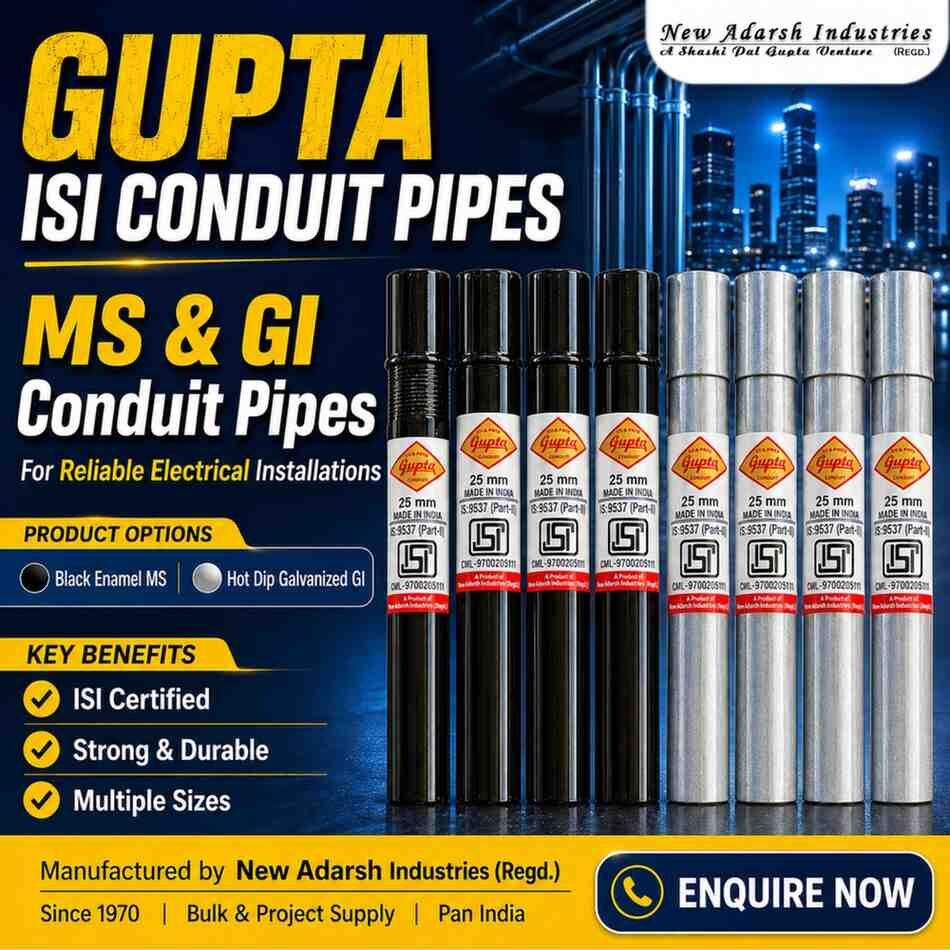 Bangalore, Materials, CONDUIT PIPE MANUFACTURER & BULK SUPPLIER  | New Adarsh Industries (Regd.) | (Gupta Pipes)