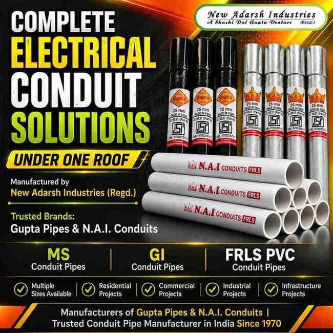 Bangalore, Materials, CONDUIT PIPE MANUFACTURER & BULK SUPPLIER  | New Adarsh Industries (Regd.) | (Gupta Pipes)