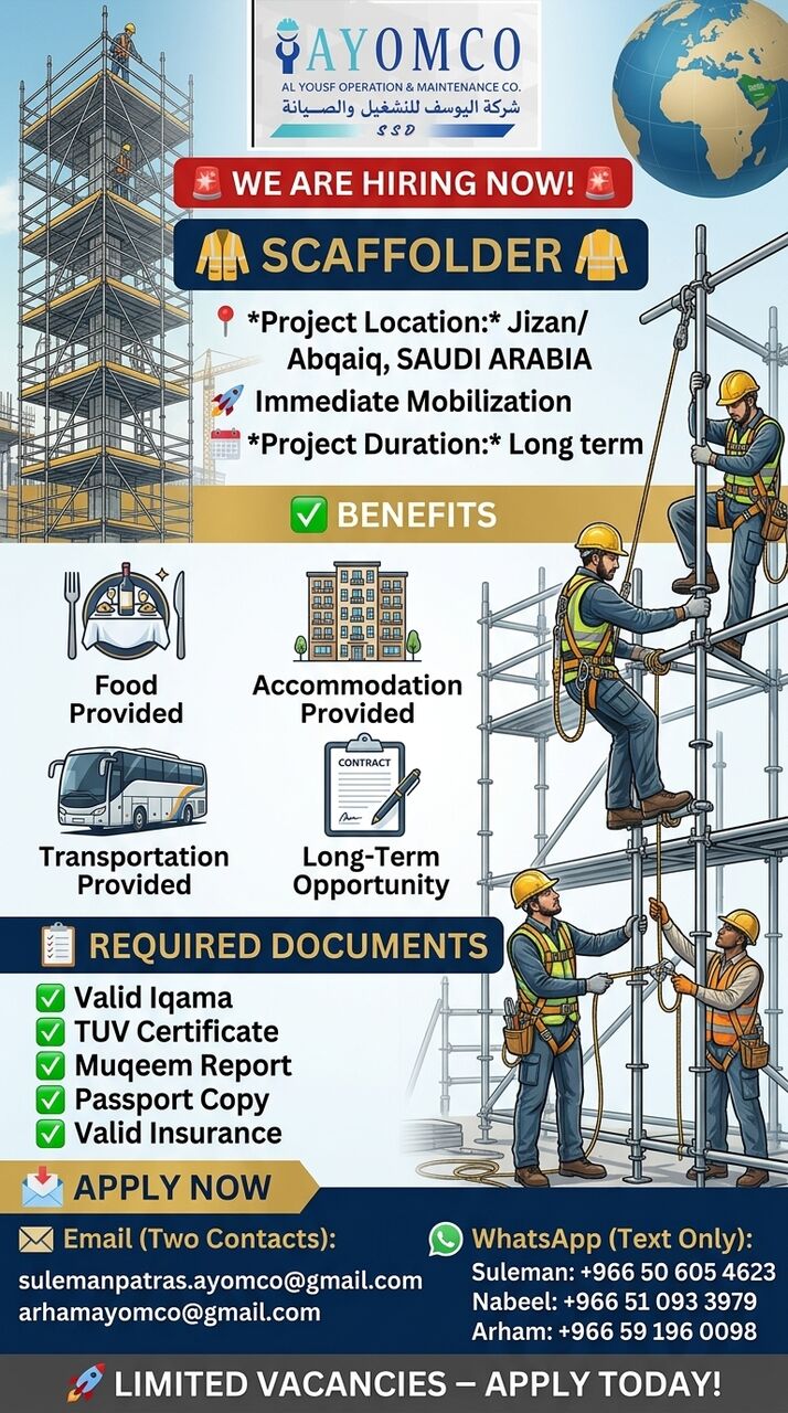 Dammam, Jobs, SCAFFOLDER 🧥
