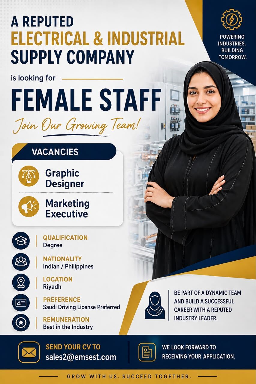 Riyadh, Jobs, Marketing Executive | Graphic Designer
