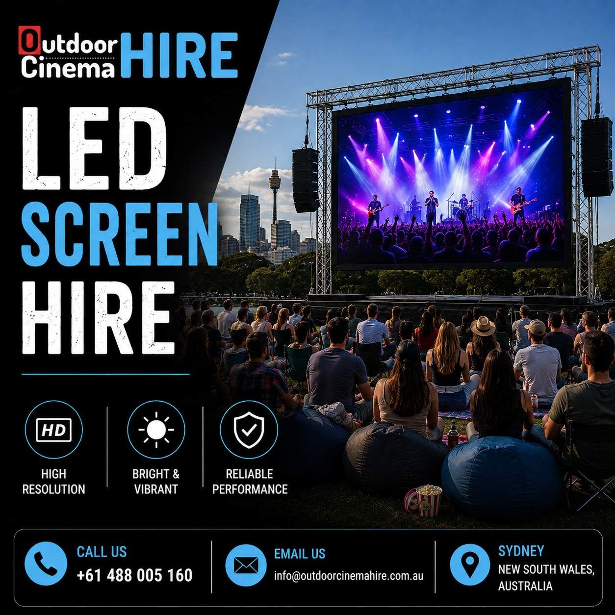 Sydney, Equipment Rental, LED Screen Hire In Sydney For Events And Outdoor Entertainment