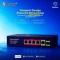 QAR 210,  Secuview 4-Port PoE Gigabit Switch With Uplink & SFP Port