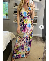 New York, Clothing & Accessories, USD 29,  Shop Purple Floral Print Maxi Dress For Women