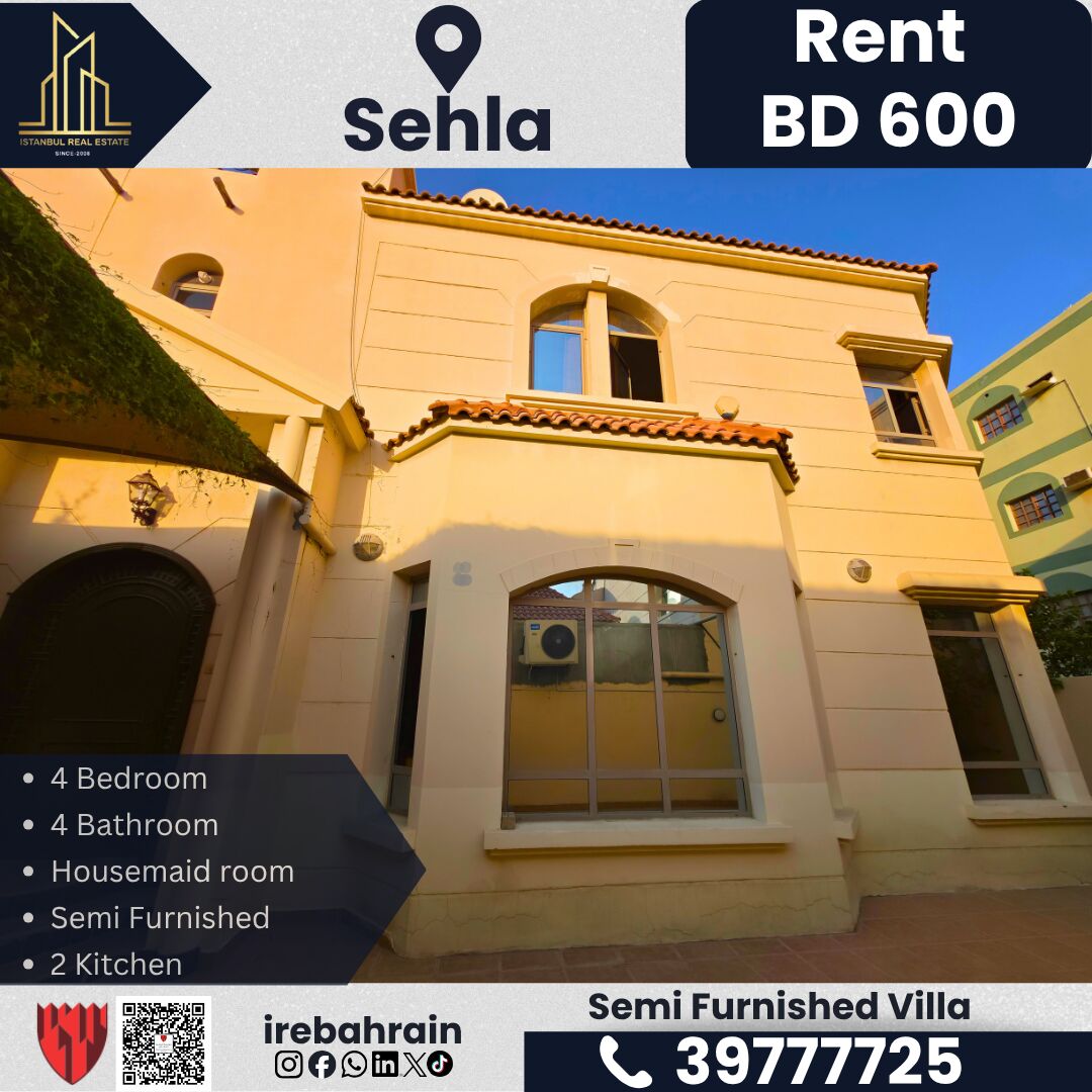 Manama, Villas, BHD 600,  Semi-Furnished Villa For Rent &ndash; Sehla | BD 600/-