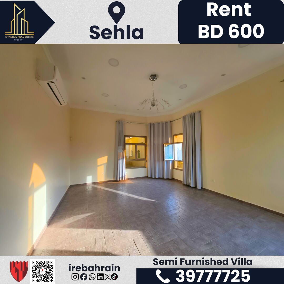 Manama, Villas, BHD 600,  Semi-Furnished Villa For Rent &ndash; Sehla | BD 600/-