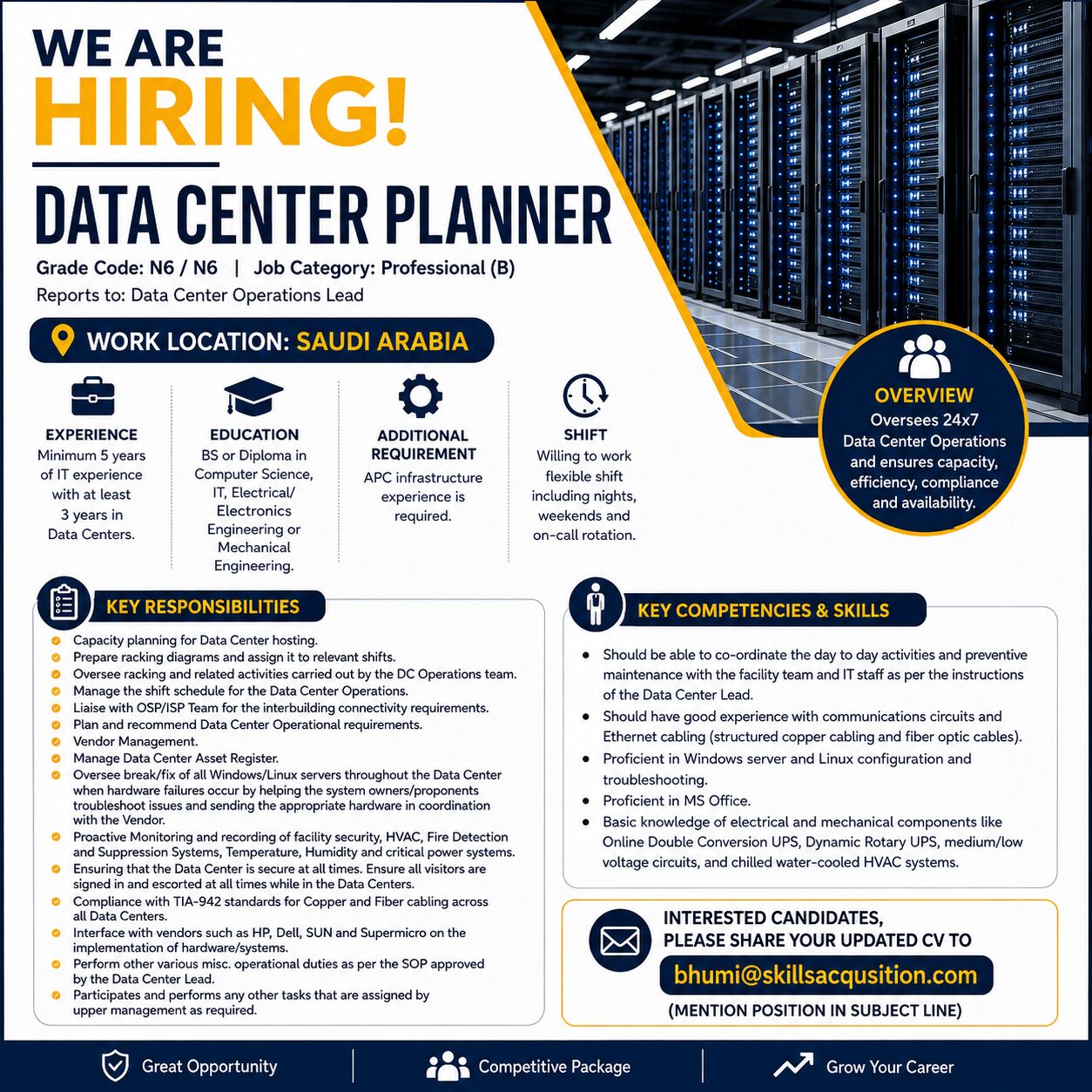 Riyadh, Jobs, Data Center Planner