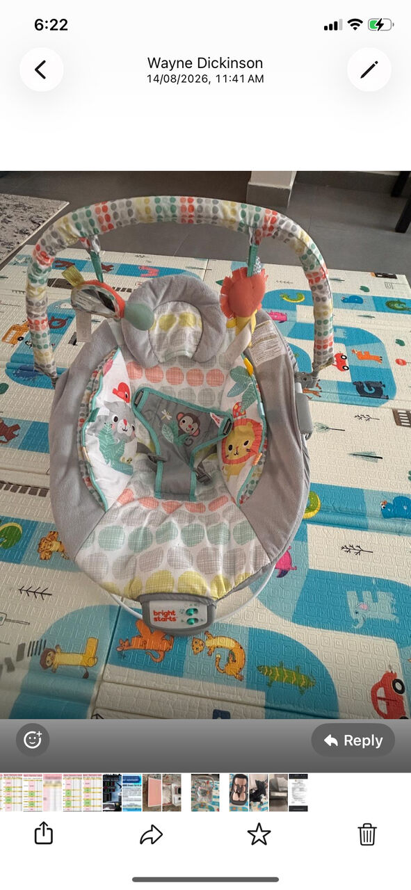 Khobar, Baby & Kid Stuff, SAR 70,  Bright Starts Baby Bouncer &ndash; Good Condition