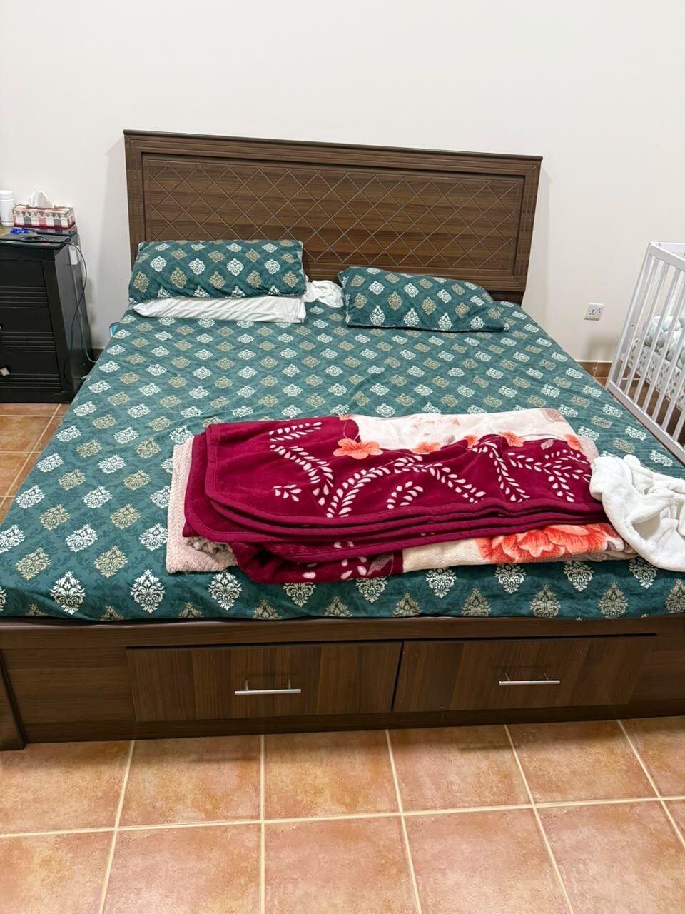 Al Rawabi, Furniture, SAR 300,  Queen Size Bed With Medicated Mattress &ndash;  Sofa Couch