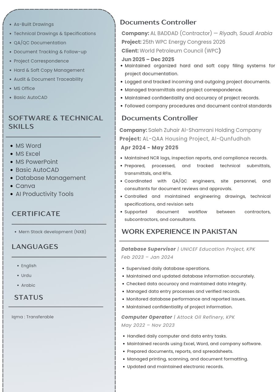 Riyadh, Job Seekers, Documents Controller