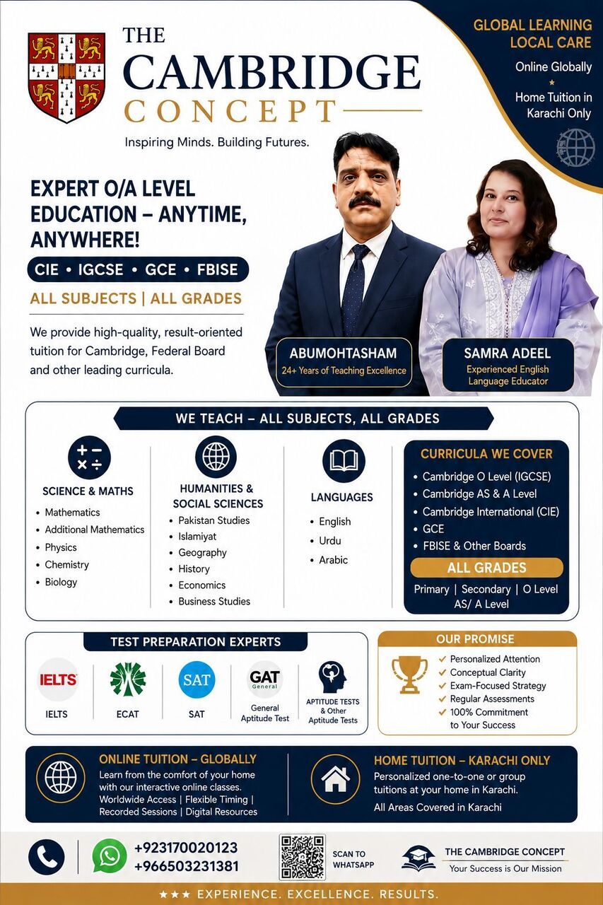 Hofuf, Job Seekers, Experienced O/A Level Educator Math Physics English & More