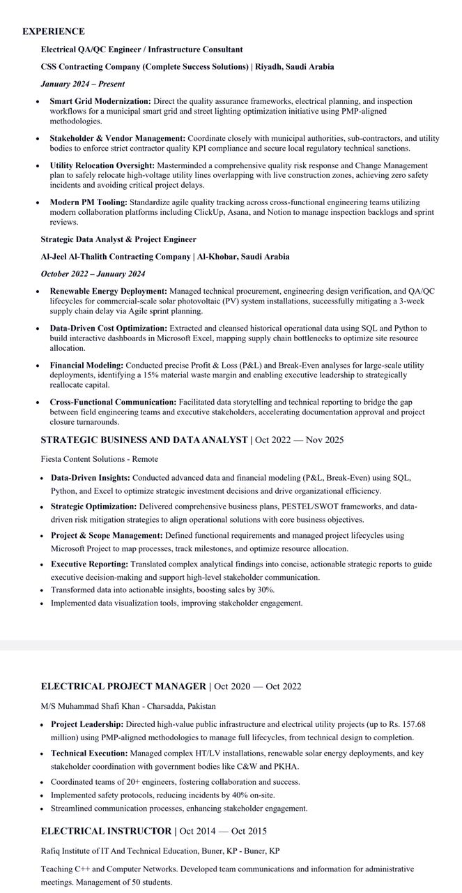 Riyadh, Job Seekers, Quality Control Engineer (Electrical)