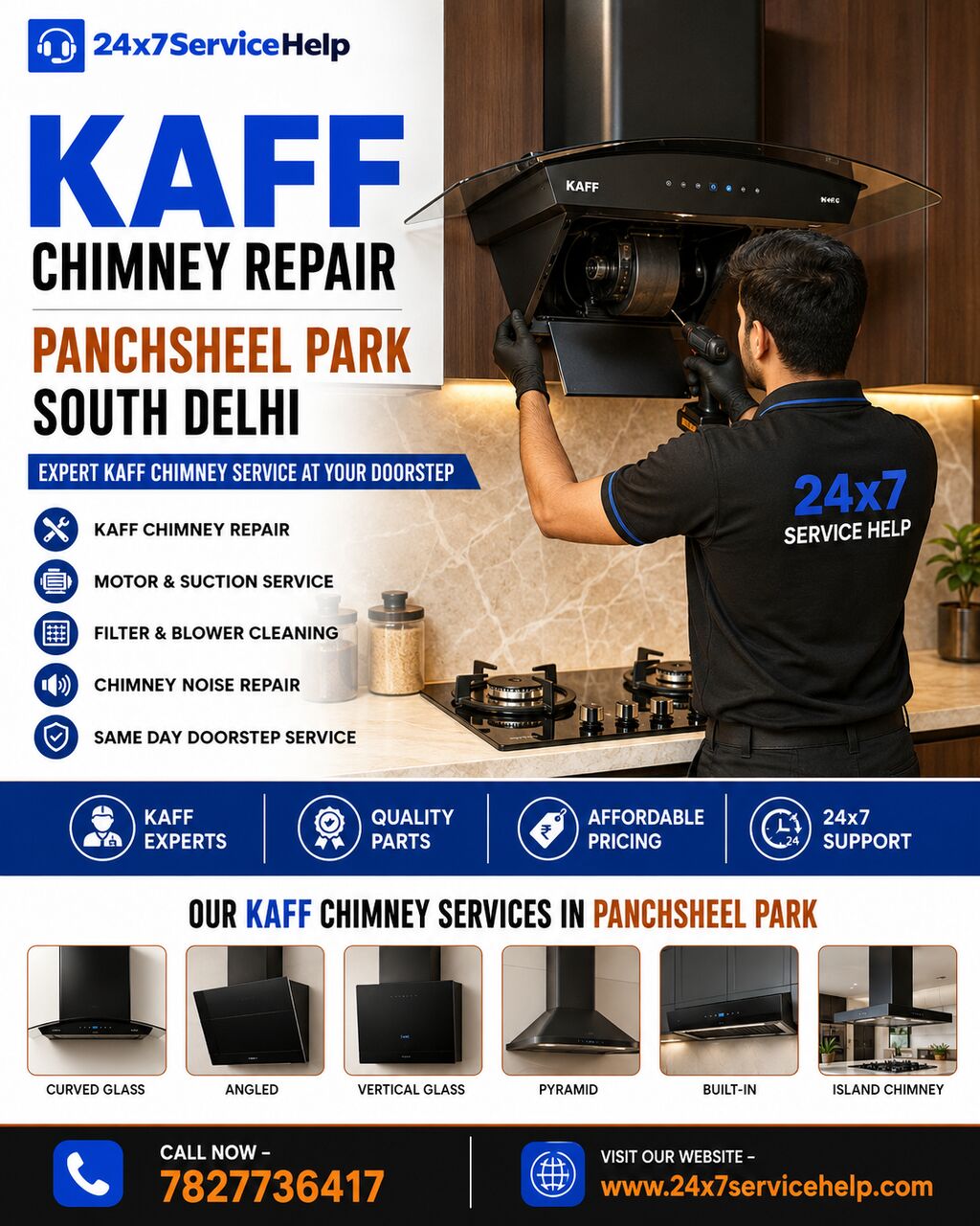 New Delhi, Appliance Repair, Reliable Kaff Chimney Repair Service In Panchsheel Park South Delhi