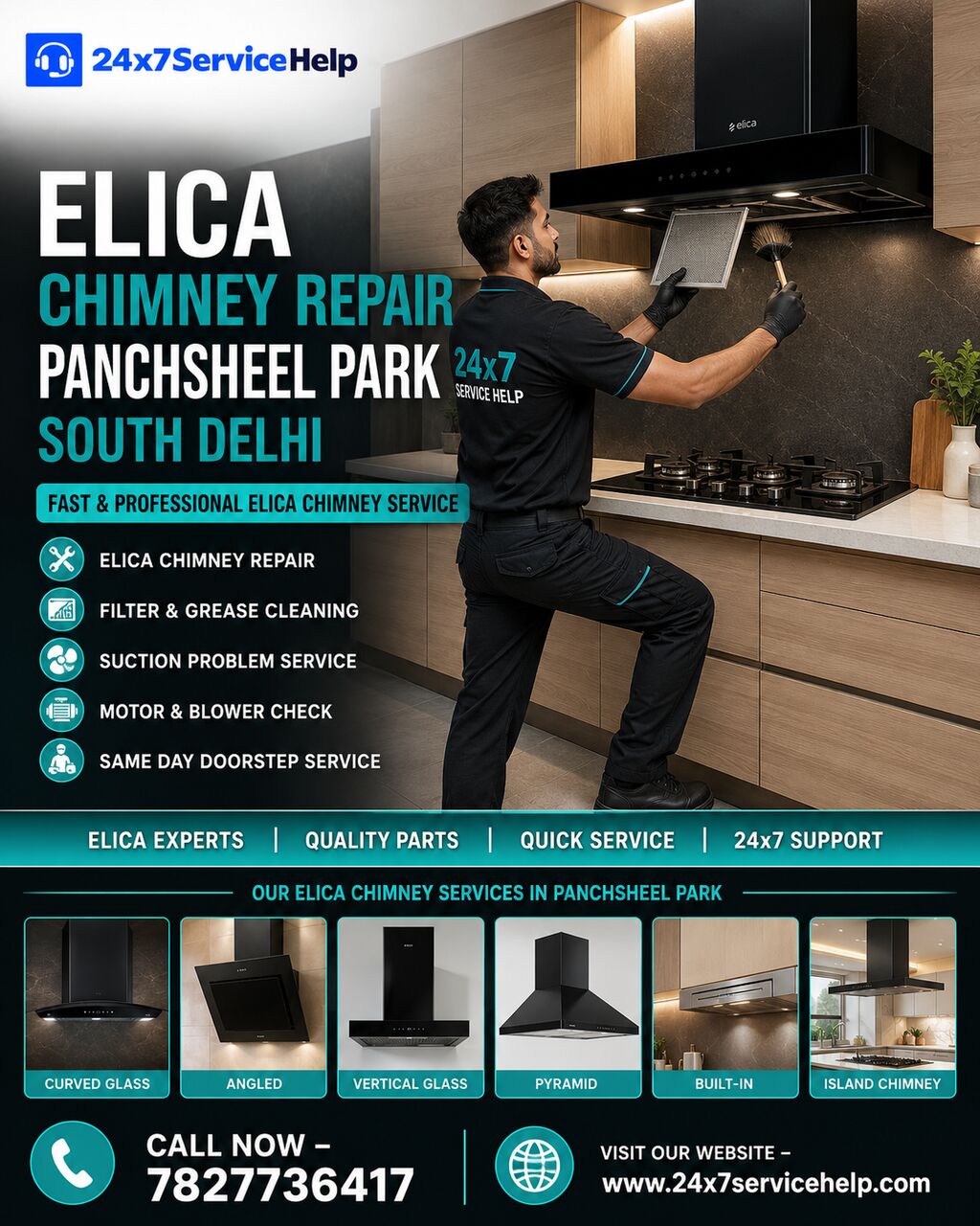 New Delhi, Appliance Repair, Professional Elica Chimney Repair Service In Panchsheel Park South Delhi