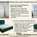 SAR 1400,  For Sale-  Refrigerator & Bed Frame With Mattress
