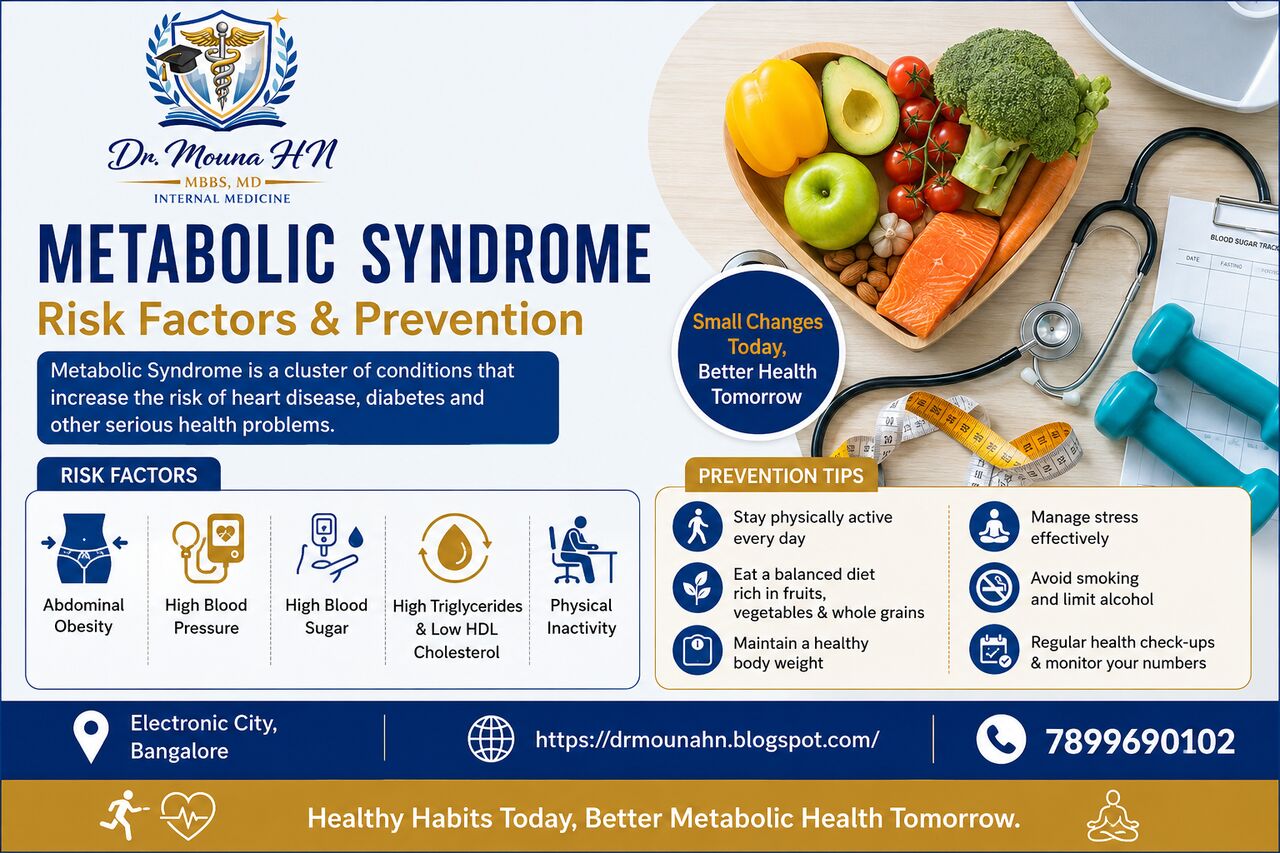Bangalore, Health, Metabolic Syndrome &ndash; Risk Factors & Prevention-Dr. Mouna HN