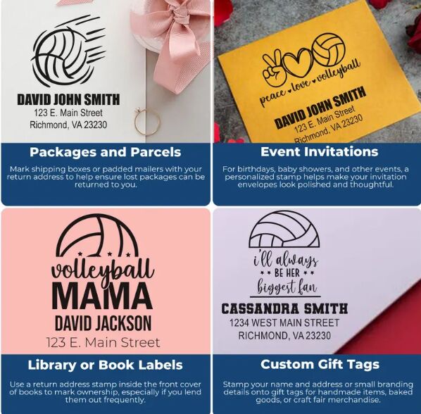 New York, Collectibles, USD 7,  Personalized Volleyball Address Custom Stamp For Coaches & Teams