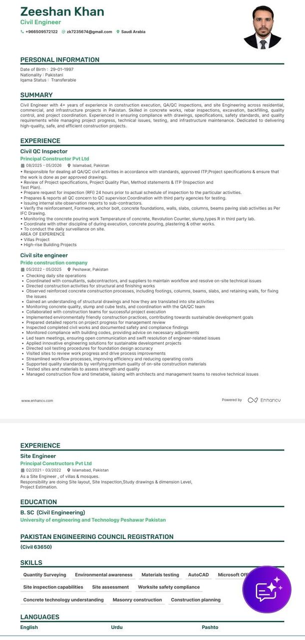 Riyadh, Job Seekers, Civil Engineer, Site Engineer, QC Engineer