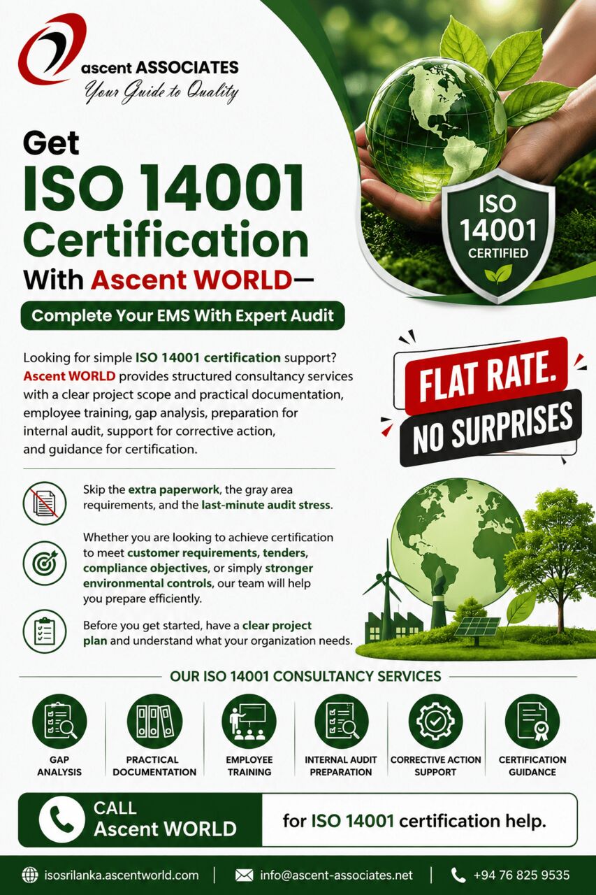 Colombo, Business, Get ISO 14001 Certification With Ascent WORLD&mdash;Complete Your EMS With Expert Audit