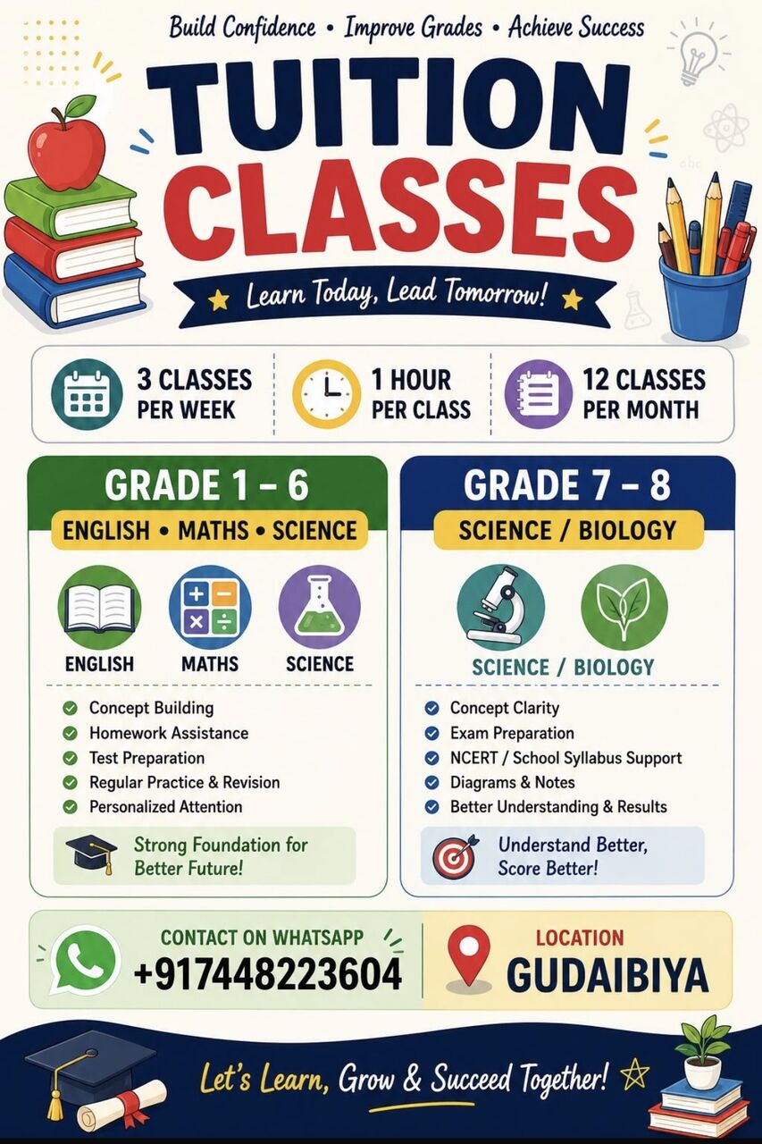 Gudaibiya, Lessons Offered, Science Maths And English Tutor