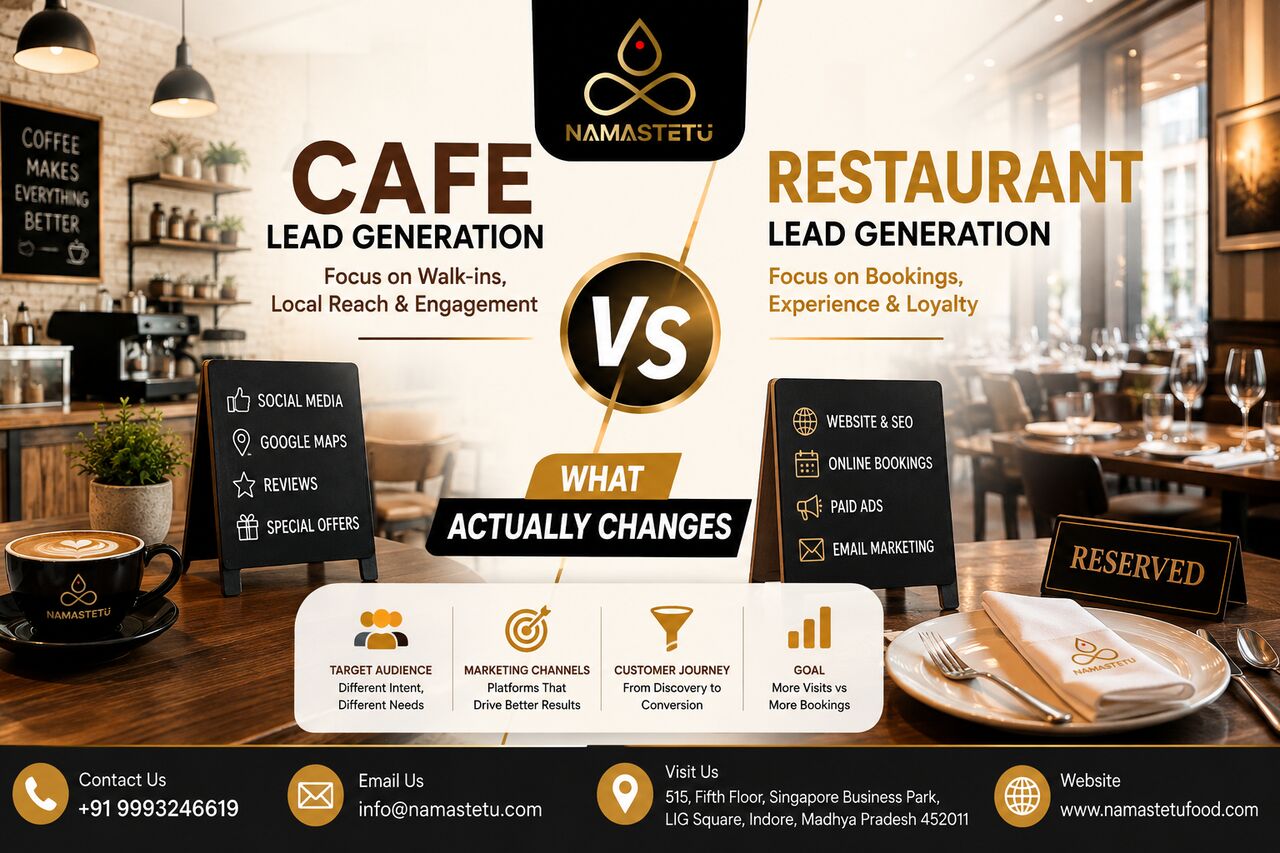 Indore, Marketing, Cafe Lead Generation Vs Restaurant Lead Generation: What Actually Changes