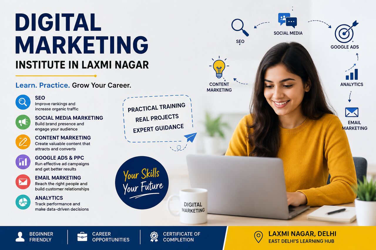 Laxmi Nagar, Education, Digital Marketing Institute In Laxmi Nagar For Practical Learning