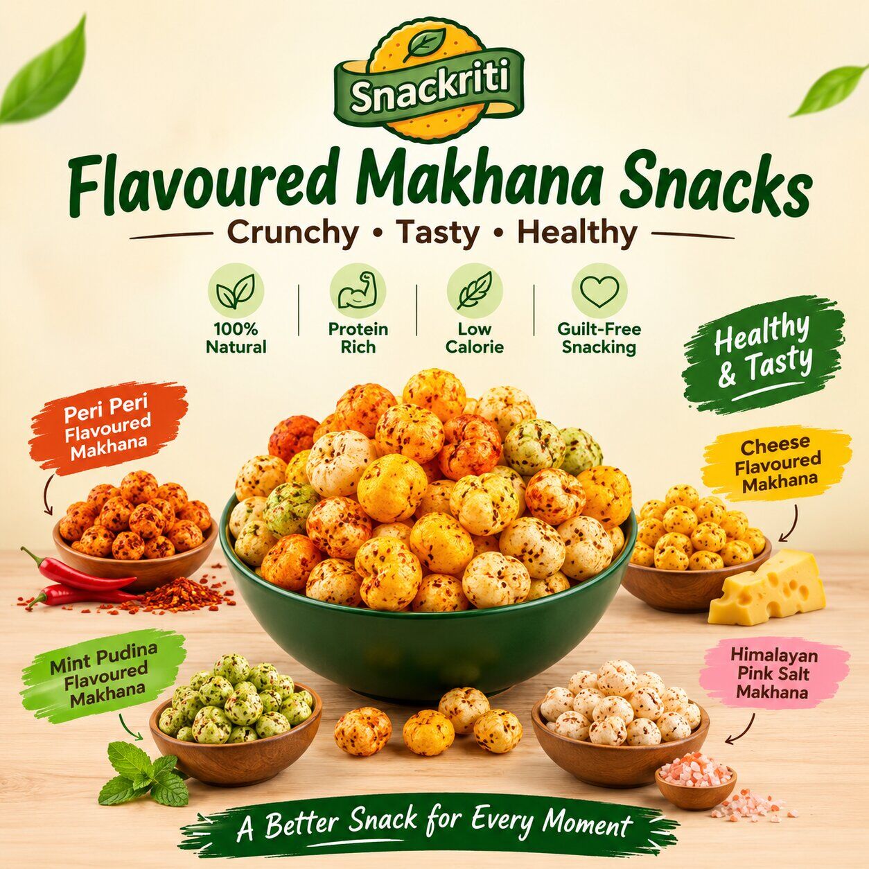 Mumbai, Food, Flavoured Makhana Snacks &ndash; Crunchy & Tasty Roasted Makhana By SNACKRITI