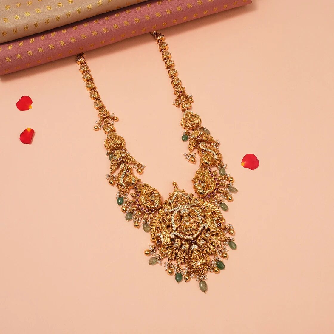 Kurnool, Businesses For Sale, Gold Plated Silver Long Haram For Festive Wear | Padmam