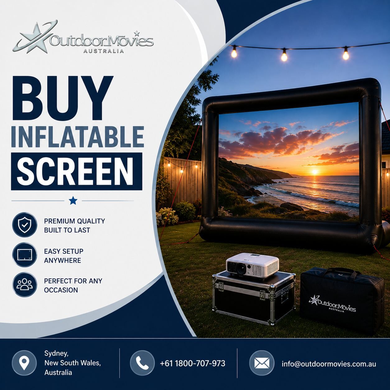 Sydney, Equipment Rental, Buy Inflatable Screen In Sydney For Outdoor Events