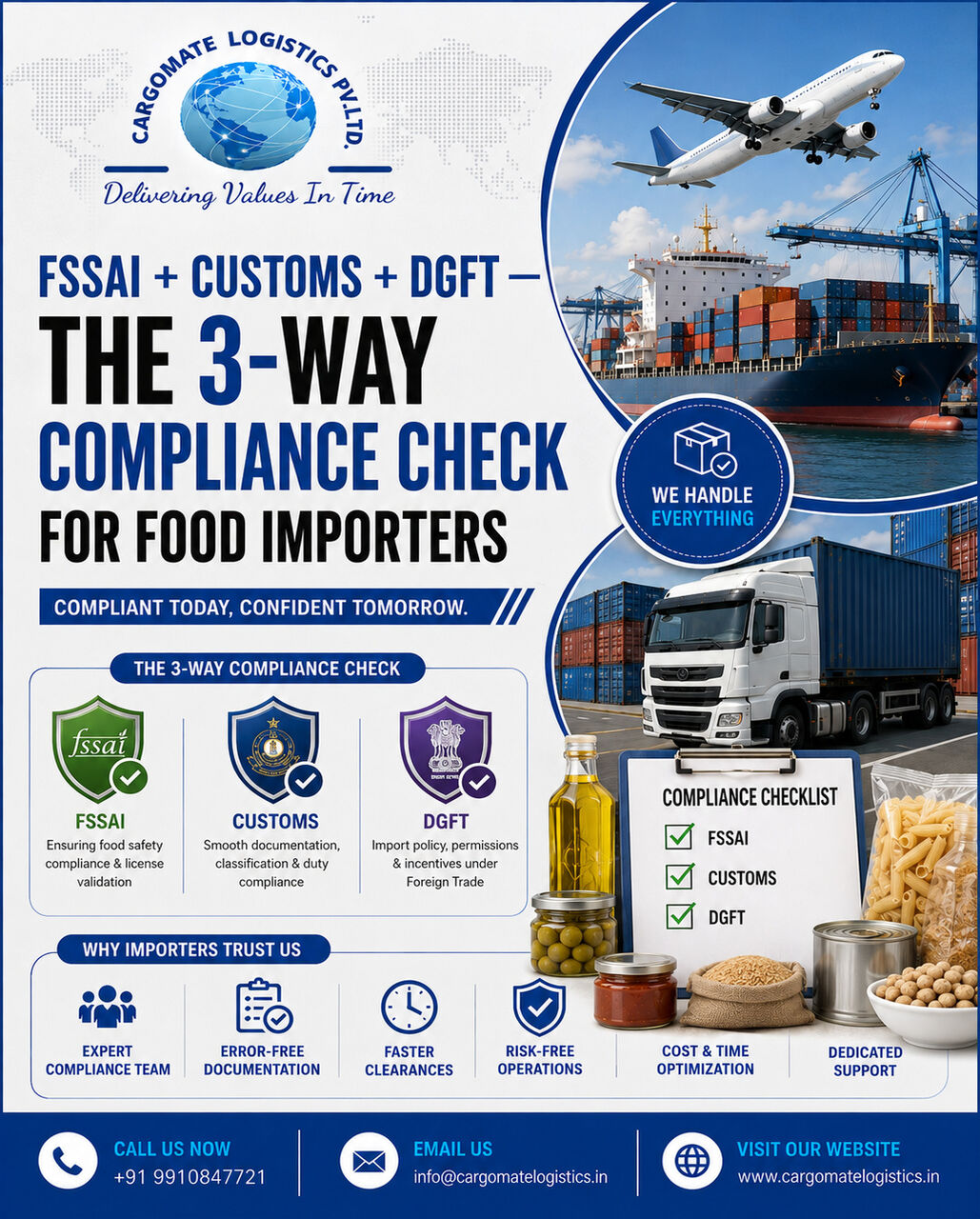New Delhi, Cargo, FSSAI Registration & Food Import Clearance Services In India