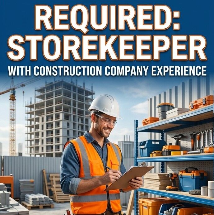 Jubail, Jobs, Storekeeper (Industrial Construction Company)