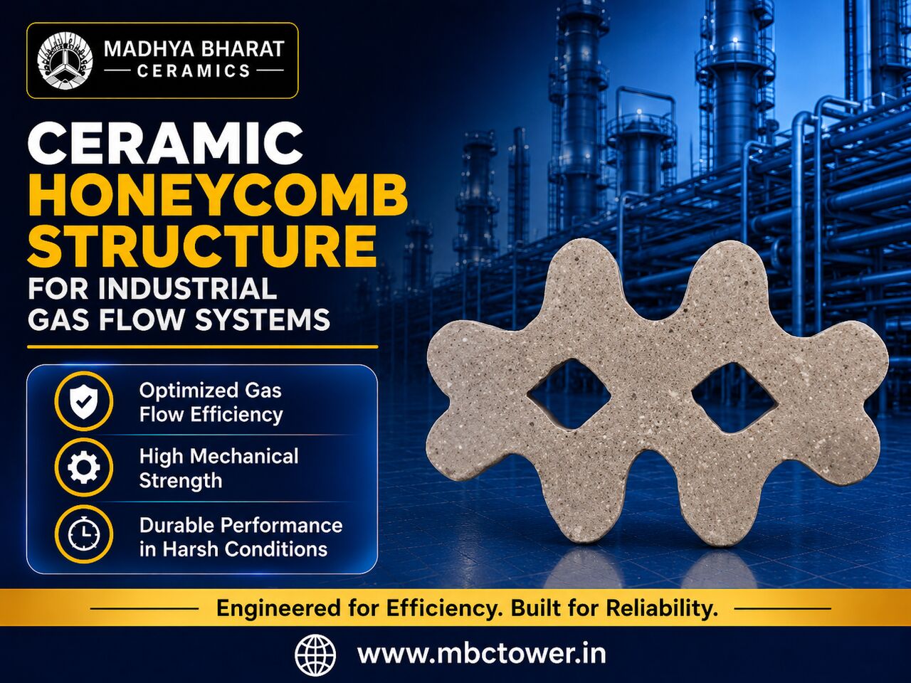 Bhopal, Materials, Ceramic Honeycomb Structure Supplier For Industrial Gas Flow Systems