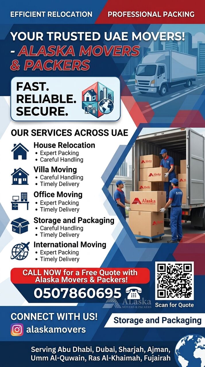 Dubai, Relocation, Alaska Movers & Packers- Professional Movers & Packers In UAE