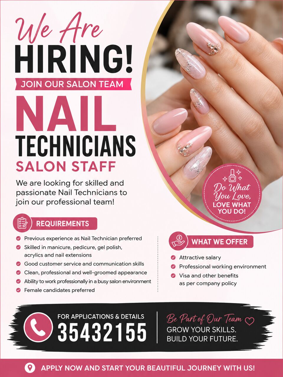 Manama, Jobs, Nail Technician / Salon Staff