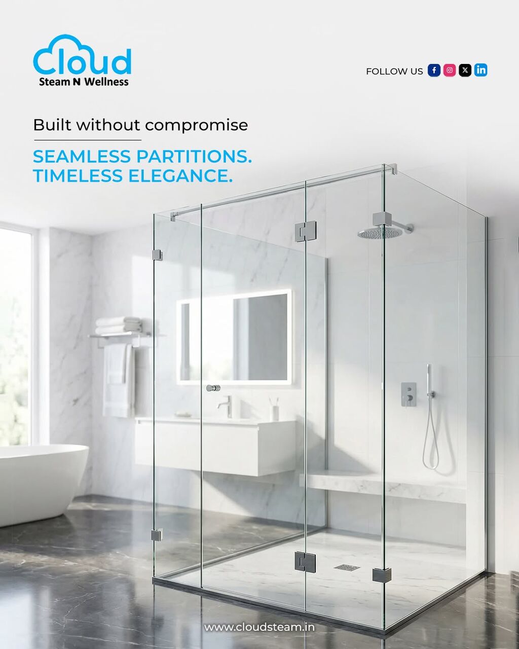 Bangalore, Household, Stylish Glass Shower Partition For Modern Bathrooms