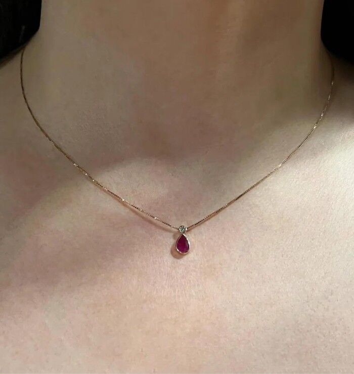 Sydney, Jewelry, Rubina Ruby & CZ Necklace In 925 Silver