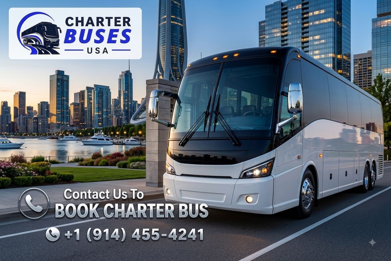 New York, Travel, Book A Luxury Charter Bus Rental Denton For Comfortable Event Travel