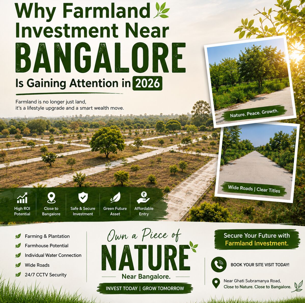Bangalore, Agricultural Land, INR 1200,  Farmland Investment Near Bangalore: Why More Buyers Are Looking Beyond The City In 2026