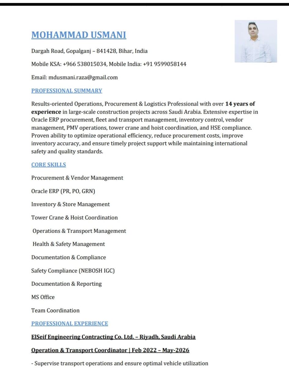 Mumbai, Job Seekers, Procurement Officer, Logistic Coordinator