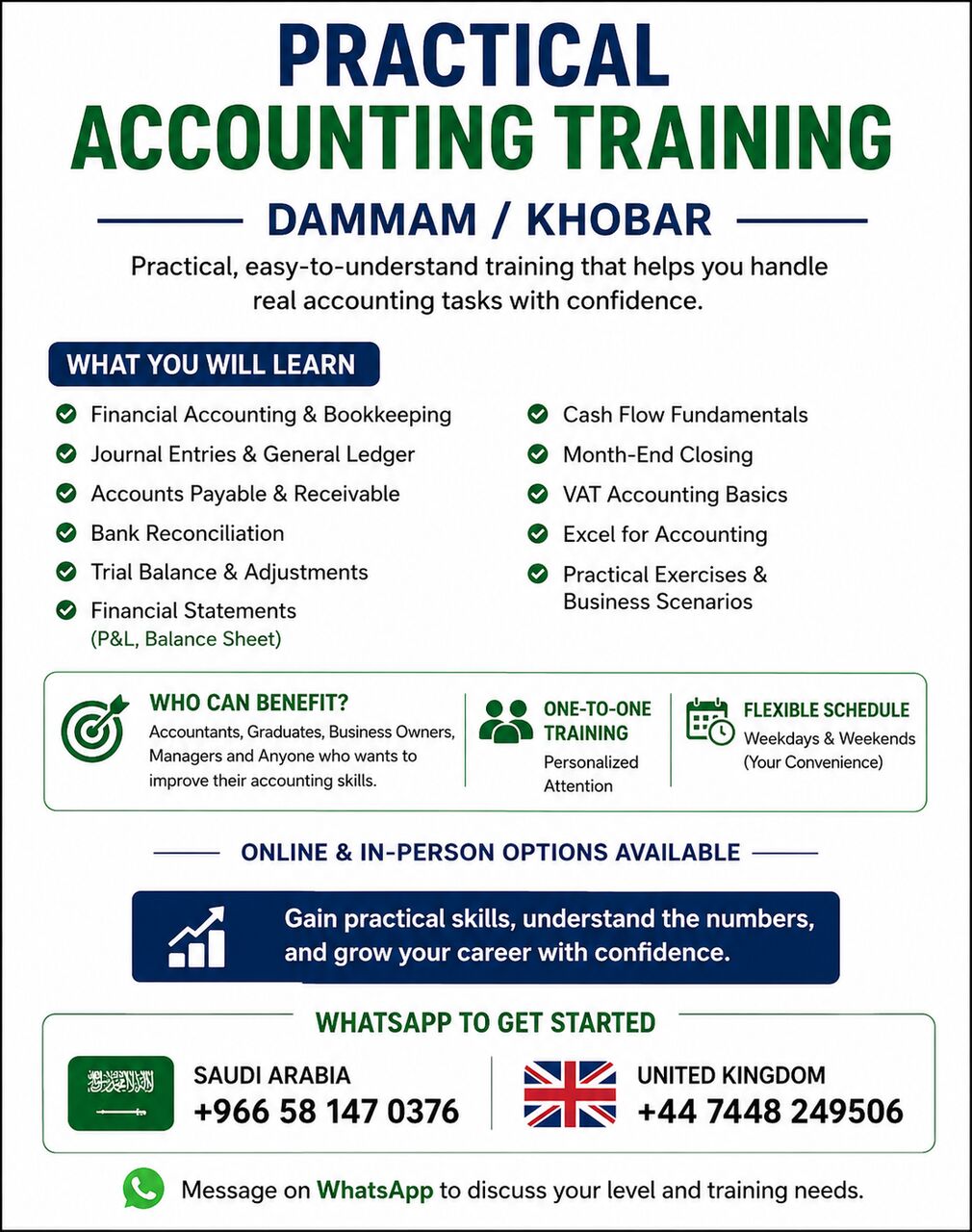 Dammam, Lessons Offered, Practical Accounting Training In Dammam | Workplace-Focused Skills