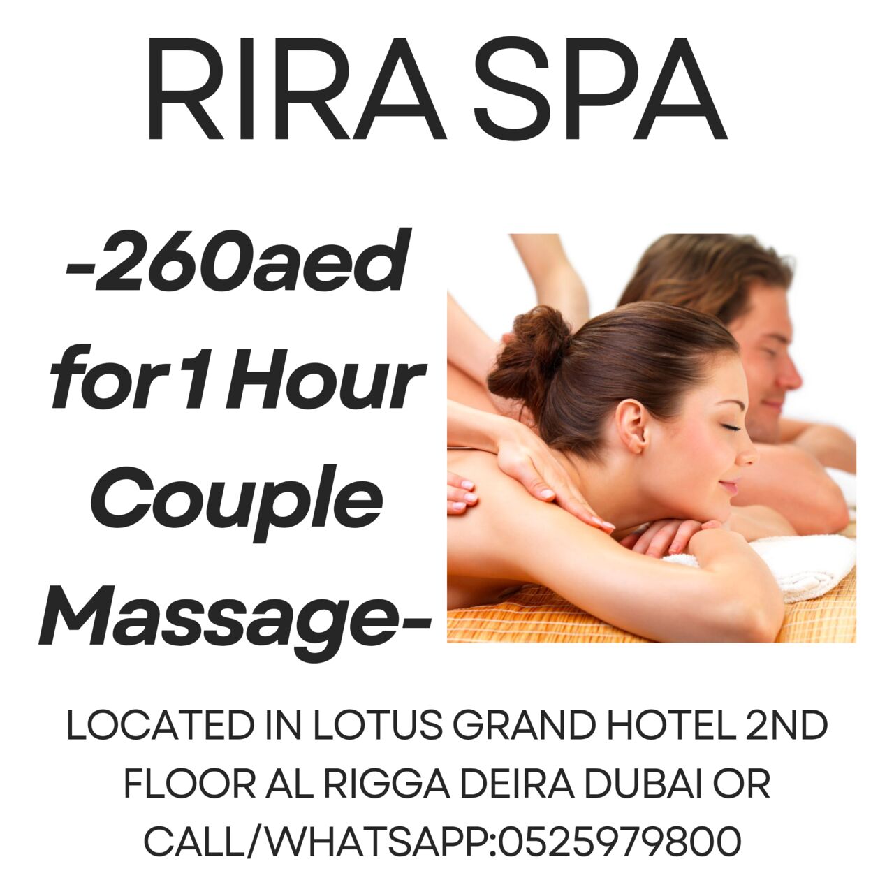 Al Rigga, Health, Rira Spa Offer 8/18/2026