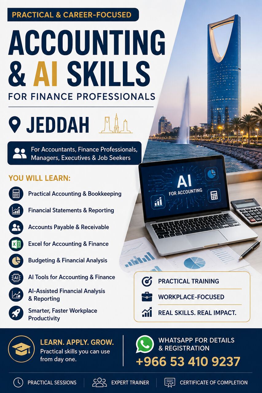Jeddah, Lessons Offered, Practical Accounting & AI For Finance Professionals | Jeddah
