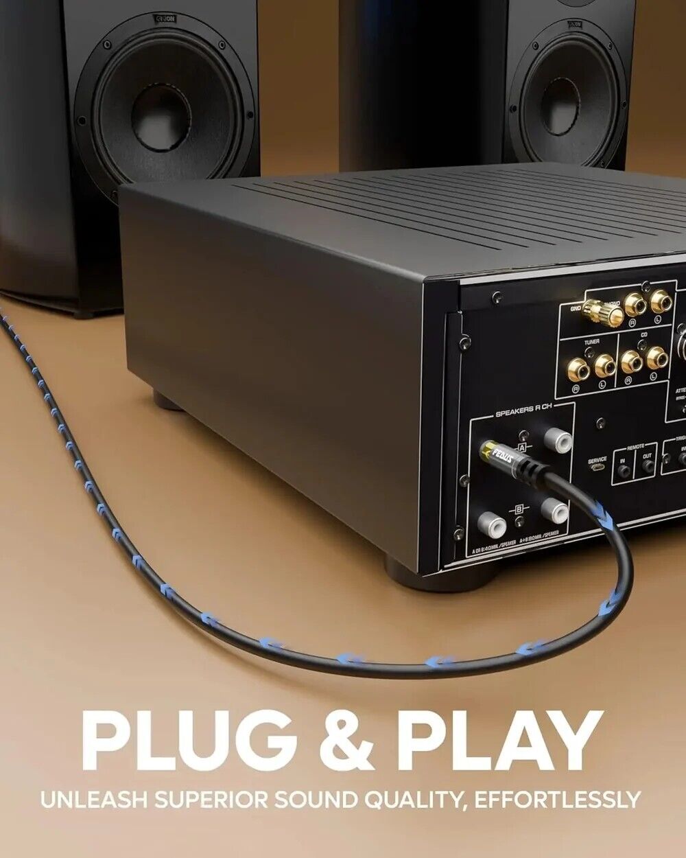 New Delhi, Musical Instruments, INR 599,  FEDUS Subwoofer Cable, Double Shielded RCA To RCA Audio Cable 1.5M