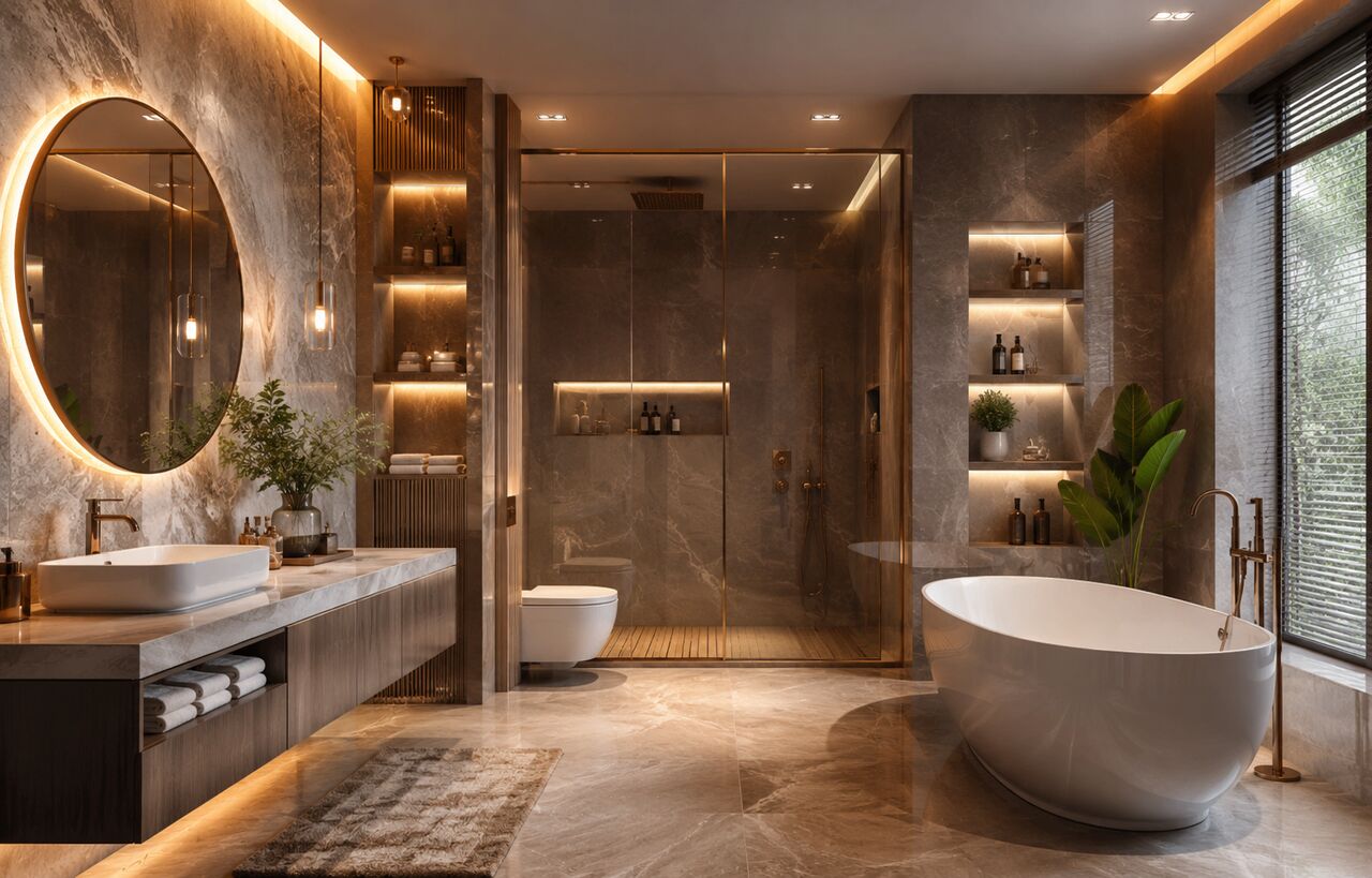 Lucknow, Construction, Luxury Bathroom Renovation In Lucknow