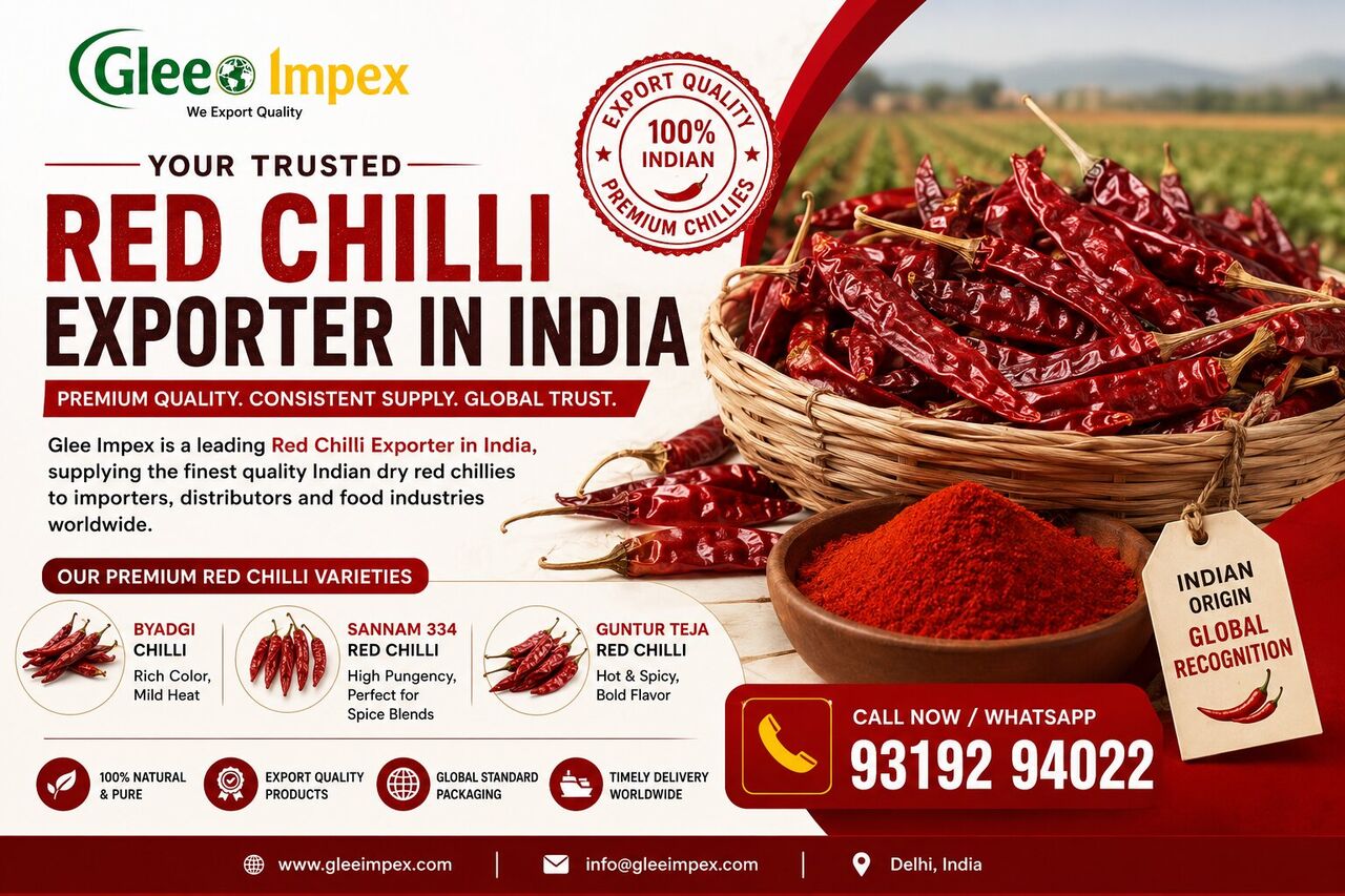 Noida, Food & Drink, Red Chilli Exporter In India | Bulk Indian Dry Red Chilli Supplier