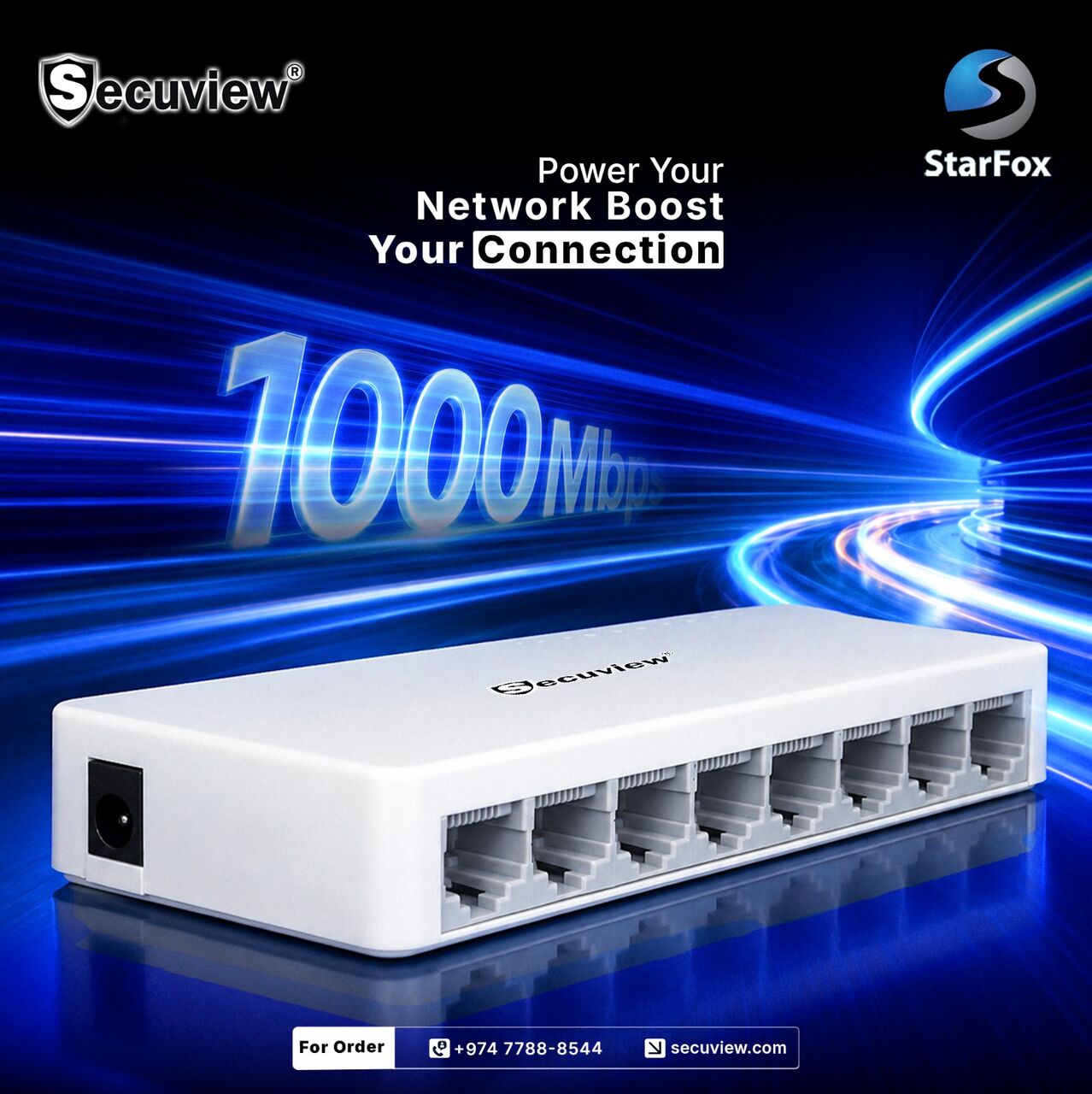 Doha, Electronics, QAR 130,  Secuview 8-Port Gigabit Switch | Fast, Stable 1000Mbps Connectivity.